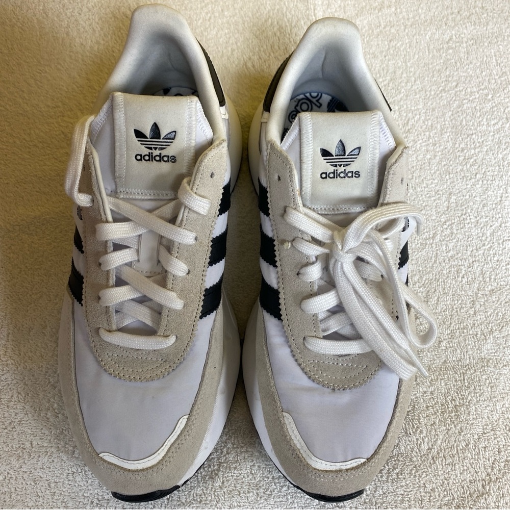Adidas Classic White and Black Trainers